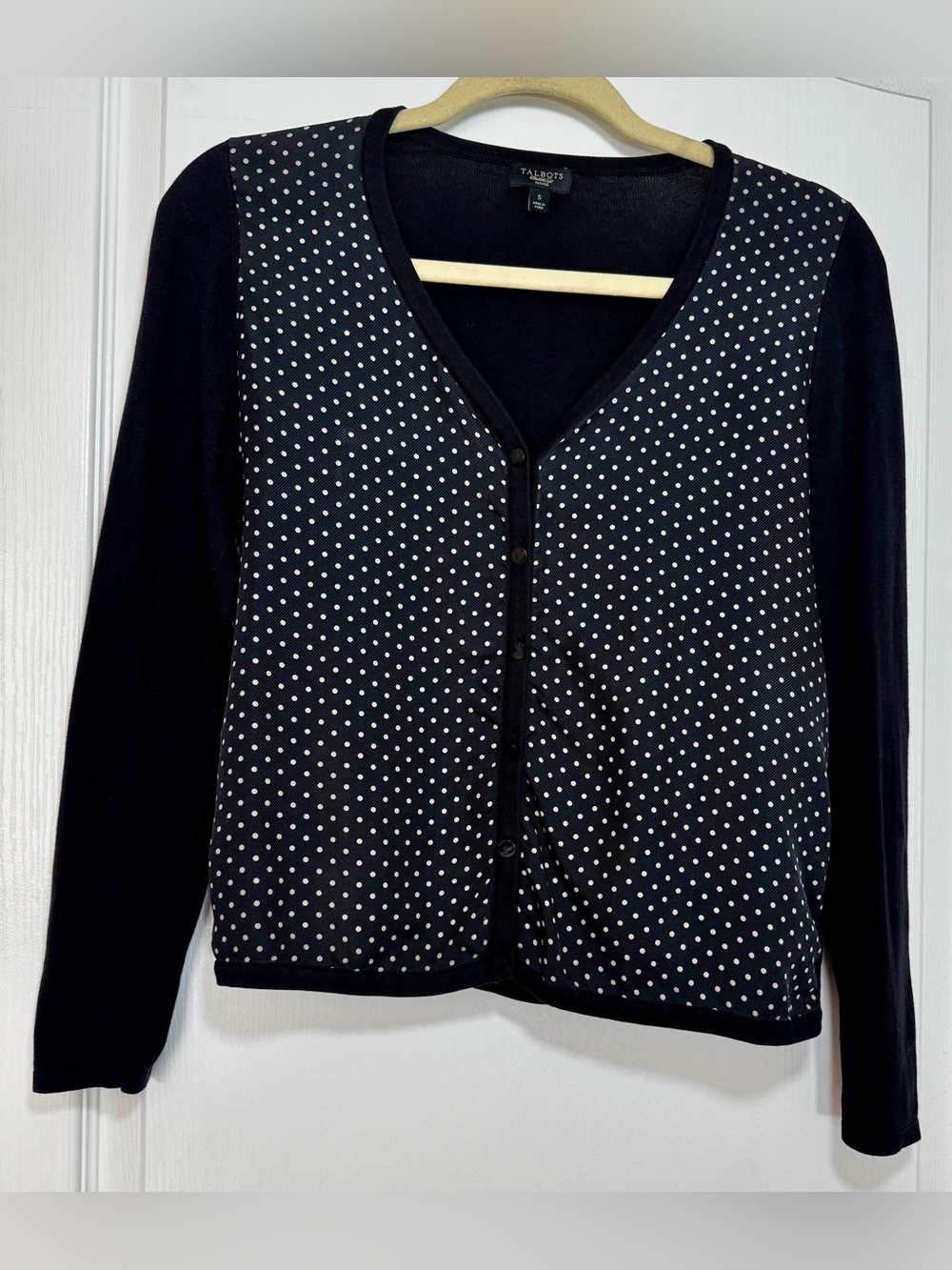 Talbots Silk Blend Polkadot Cardigan #1836